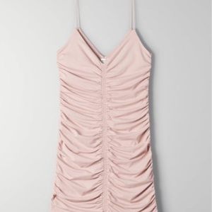 NWT Aritzia Wilfred free tiny ruched dress small